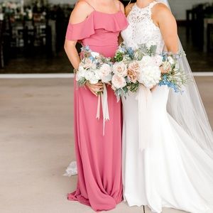 Mori Lee bridesmaid dress 21626 rosewood